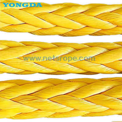 12 Strand Anti-Twisting UHMWPE Dock Mooring Line Menggunakan Hollow Woven Untuk Mooring/Towing/Docking